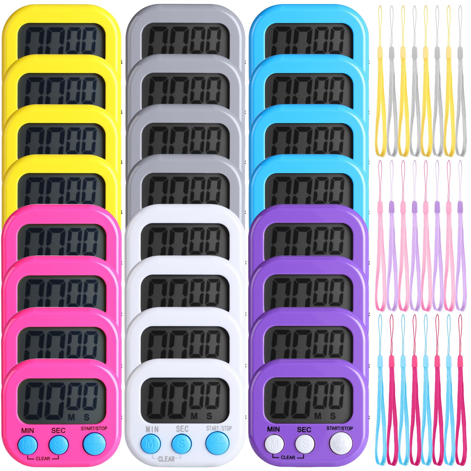 Amazon.com: Leumoi 24 Packs Small Digital Kitchen Timer for